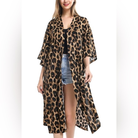 2X SHEIN Chiffon Kimono/Cover Up in Leopard Print🐆 - Picture 10 of 10